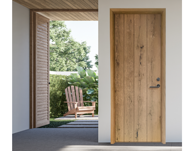 T3-實木薄板造型木門扇 |框扇同色